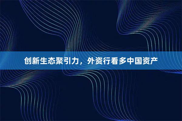 创新生态聚引力,外资行看多中国资产